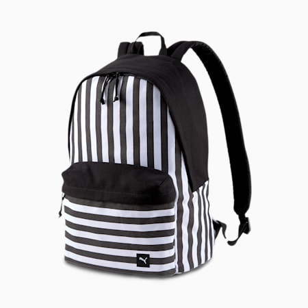 PUMA x ODIN Backpack, Puma White-Puma Black-Stripes, small-SEA