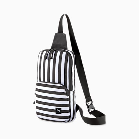 PUMA x ODIN Cross Body Bag, Puma White-Puma Black-Stripes, small-SEA