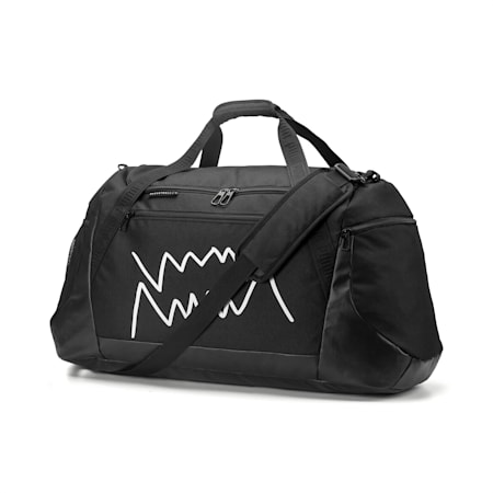 puma black polyester duffle bag