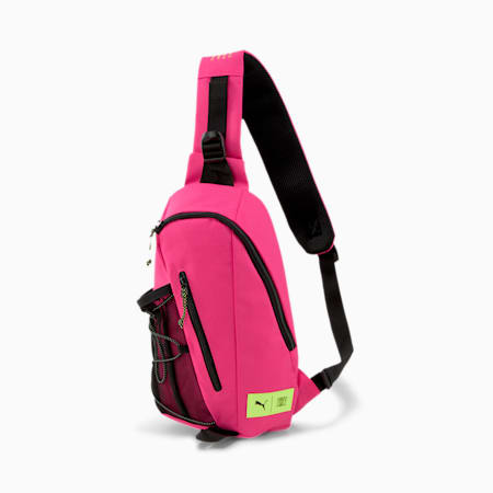 PUMA x FIRST MILE Cross Body Shoulder Bag, Puma Black-Glowing Pink-Fizzy Yellow, small-IND