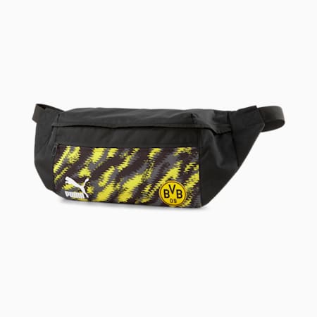BVB Iconic Street Football Waist Bag, Puma Black-Cyber Yellow, small-GBR