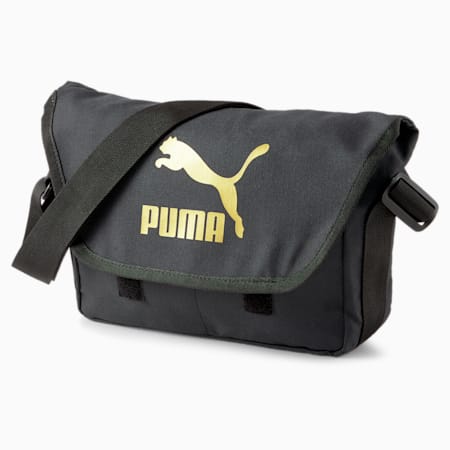 กระเป๋าสะพายข้าง Originals Urban, Puma Black-Gold, small-THA