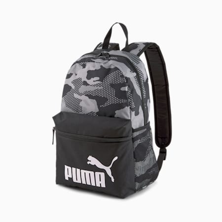 Phase Printed Backpack, Puma Black-Camo AOP, small-PHL