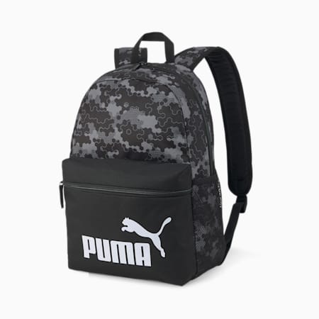 Phase Printed Unisex Backpack, PUMA Black-Camo Tech AOP, small-IND