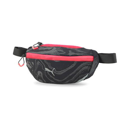 Performance Running Classic Waist Bag, Puma Black-Sunset Glow, small-THA