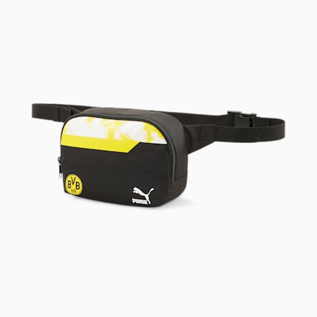BVB Iconic Football Waist Bag, Puma Black-Cyber Yellow, small