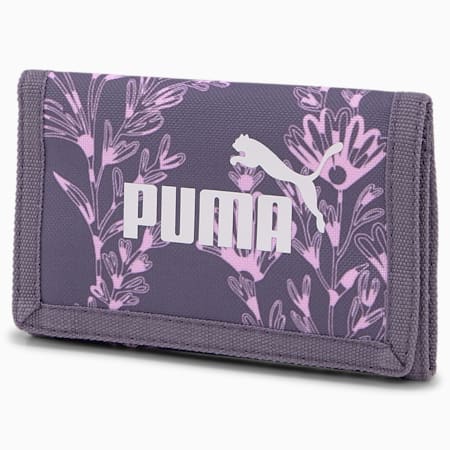 PUMA Phase AOP Unisex Wallet, Purple Charcoal-Floral AOP, small-IND