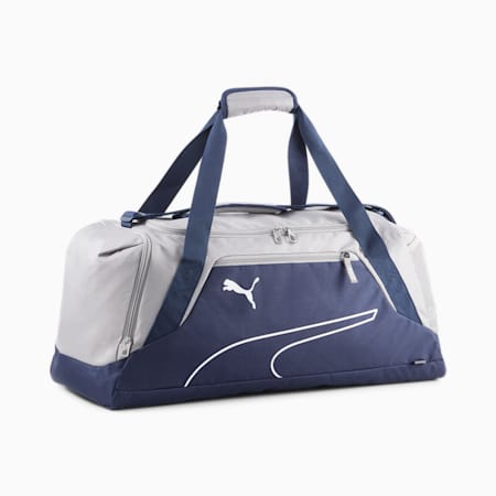 Fundamentals Sports Bag M, PUMA Navy-Concrete Gray, small-THA