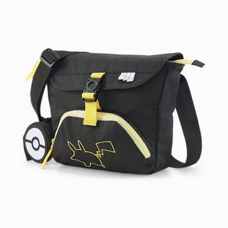 PUMA x POKÉMON Messenger Bag, Puma Black-Pale Lemon, small-PHL