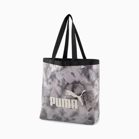 Core Transparent Tote Bag, PUMA Black-Cloud AOP, small-SEA