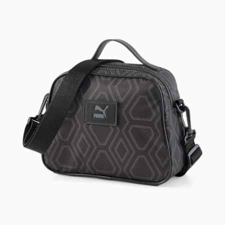 Classics Archive Boxy Cross Body Bag, PUMA Black-AOP, small