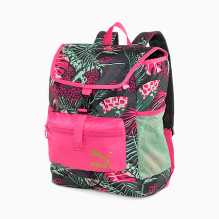 PRIME Vacay Queen Youth Backpack, Glowing Pink-PUMA Black, small-IND