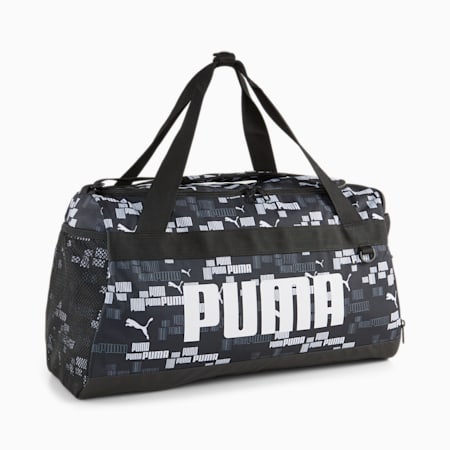 Challenger S Duffle Bag, PUMA Black-LOGO AOP, small-PHL