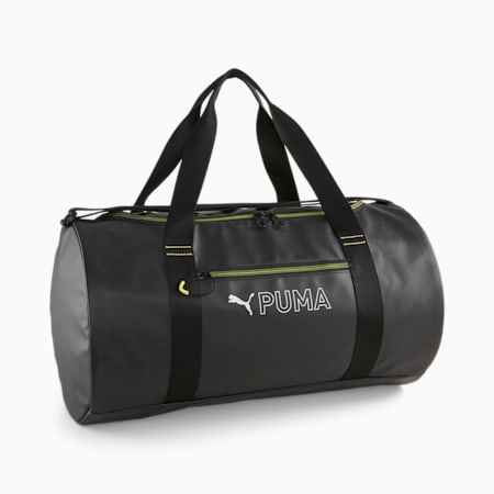 PUMA Fit Duffel Bag, Puma Black-Yellow Burst, small