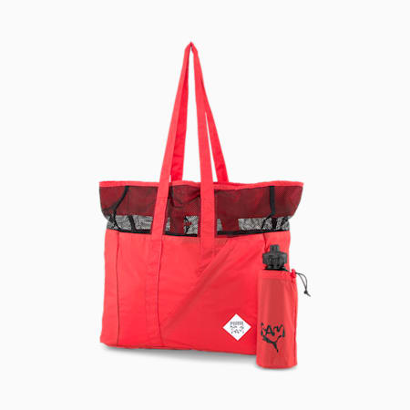 PUMA x P.A.M. Unisex Packable Shopper Bag, Hibiscus, small-IND