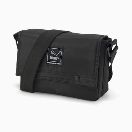 Classics LV8 Woven Messenger Bag, PUMA Black, small-PHL