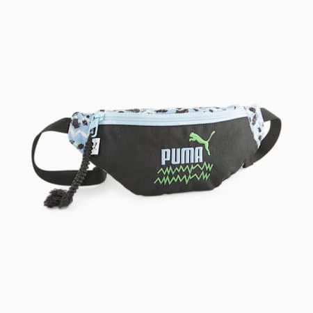 Mixmatch Youth Waist Bag, PUMA Black-Sky Blue-AOP, small-THA