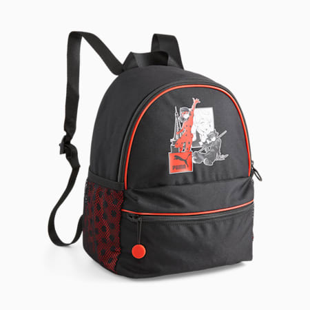 PUMA x MIRACULOUS Youth Backpack, PUMA Black-AOP, small-DFA