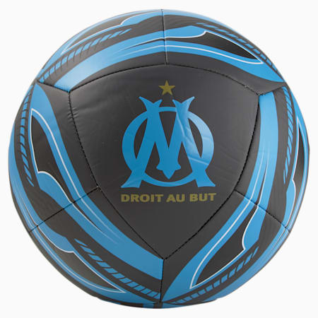 Pallone da calcio Olympique de Marseille Icon, Puma Black-Bleu Azur, small
