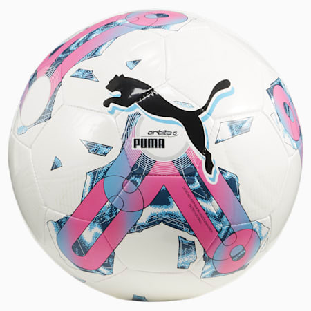 PUMA Orbita 6 MS Football, PUMA White-Poison Pink-Luminous Blue-PUMA Black, small-AUS