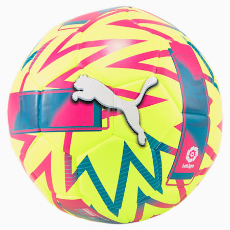 Ballon de foot hybride La Liga 1 Orbita, Lemon Tonic-Beetroot Purple-Blue Atoll, small