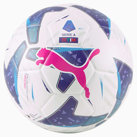 PUMA Orbita Serie A (FIFA-Replika) Fußball, Puma White-Blue Glimmer-Sunset Glow, small