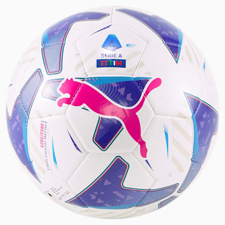Mini ballon de football d’entraînement PUMA Orbita Series A MS, Puma White-Blue Glimmer-Sunset Glow, small