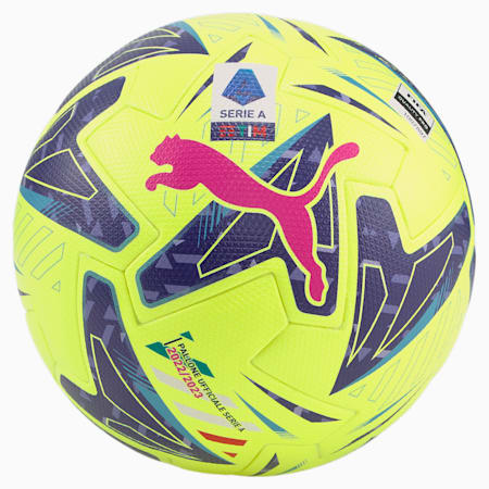 Pallone da calcio Orbita Serie A FIFA Pro, Lemon Tonic-Navy Blue-Sunset Glow, small