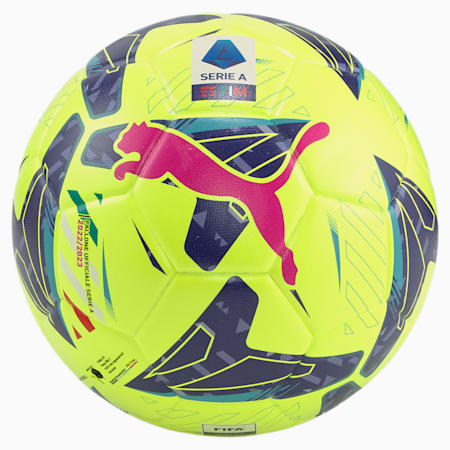Pallone da calcio Orbita Serie A FIFA, Lemon Tonic-Navy Blue-Sunset Glow, small