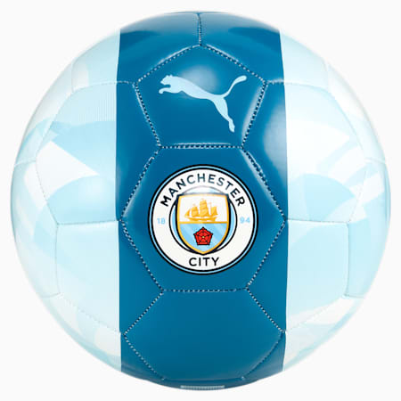 Piłka do piłki nożnej Manchester City FtblCore, Silver Sky-Lake Blue, small