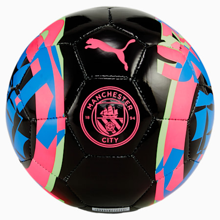 Mini ballon FtblCore Manchester City, PUMA Black-Sunset Glow-Speed Green, small