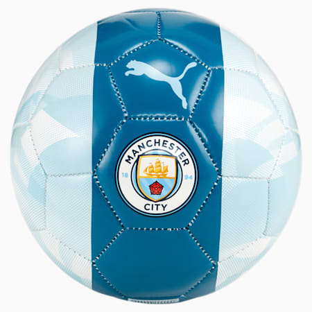 Mini pallone da calcio Manchester City FtblCore, Silver Sky-Lake Blue, small