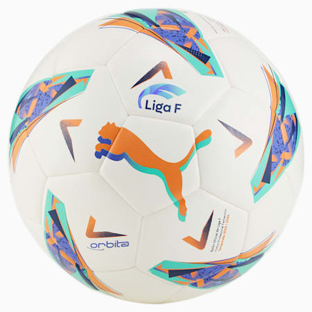 Balón de fútbol Orbita Liga F híbrido, PUMA White-multi colour, small