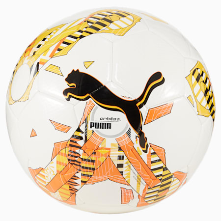 PUMA Orbita 6 MS Football Ball, PUMA White-Rickie Orange-PUMA Black, small-THA