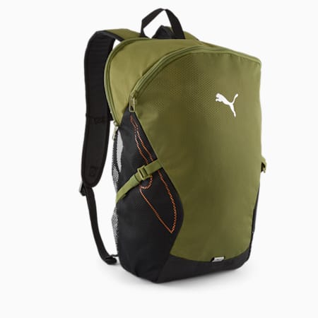 PUMA Plus PRO Backpack, Olive Green-Rickie Orange, small-AUS