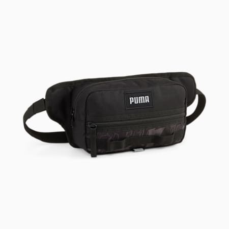 PUMA Style Waist Bag, PUMA Black-Cool Mid Gray-AOP, small