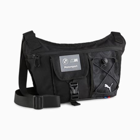 BMW M Motorsport Statement Small Messenger Bag, PUMA Black-AOP, small-PHL