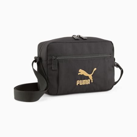 Classics Archive Cross Body Bag, PUMA Black-Golden, small-THA