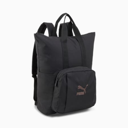 Classics Archive Tote Backpack, PUMA Black-PUMA Black, small