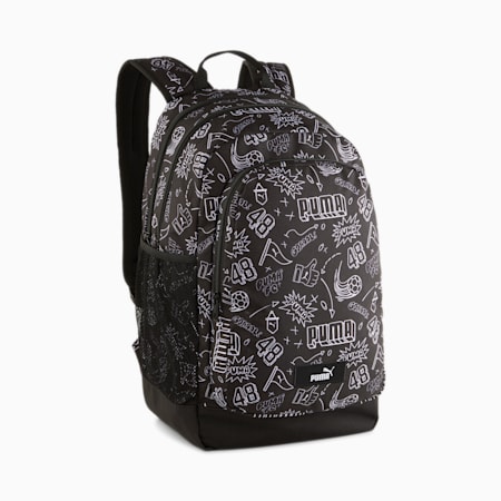 PUMA Academy Backpack, PUMA Black-B&W Graphic AOP, small