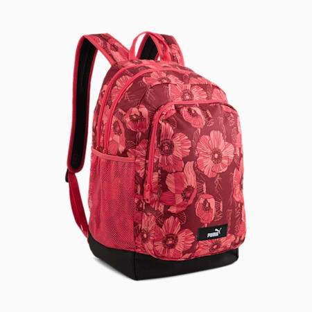 Mochila PUMA Academy, Intense Red-Floral AOP, small