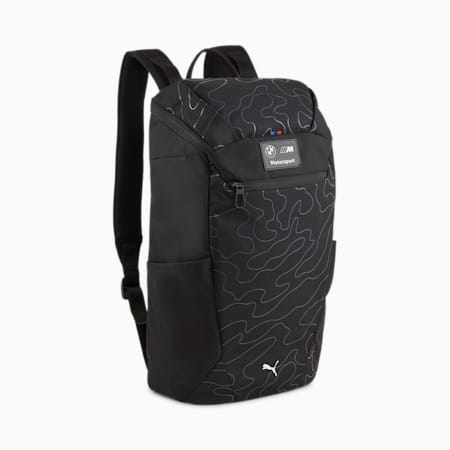 BMW M Motorsport Statement Backpack, PUMA Black-AOP, small