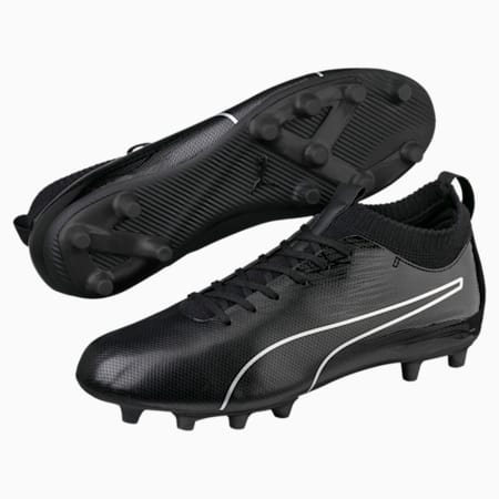 evoKNIT FTB II FG Men's Football Boots, Black-Black-Silver, small-SEA