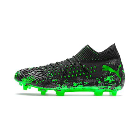 FUTURE 19.1 NETFIT FG/AG Men's Football Boots, Black-Gray-Green Gecko, small-SEA