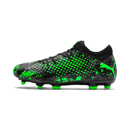 black and green football boots