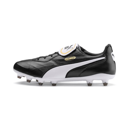 KING Top FG Football Boots, Puma Black-Puma White, small-THA