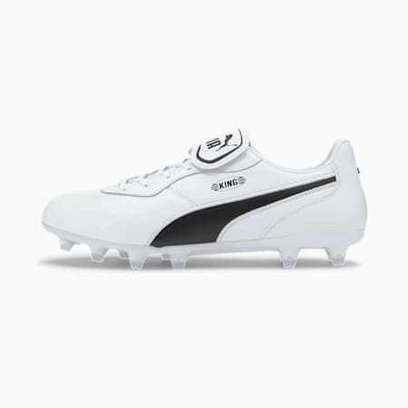 KING Top FG Football Boots, Puma White-Puma Black-Puma White, small-IND