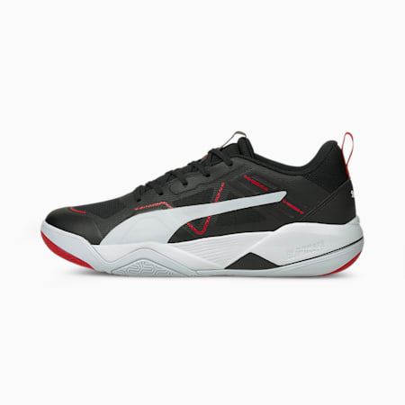 Eliminate Pro Indoor Sports Shoes, Puma Black-Puma White-High Risk Red, small-GBR