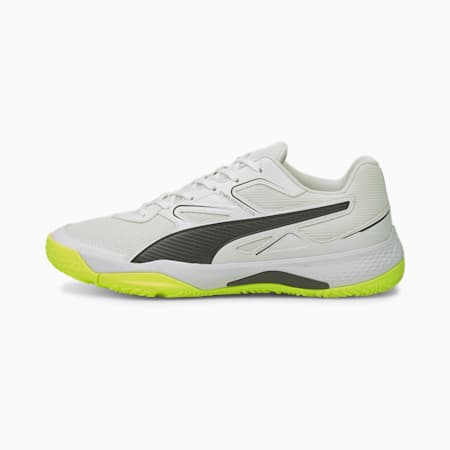 Solarflash Indoor Sports Shoes, Puma White-Puma Black-Yellow Alert, small