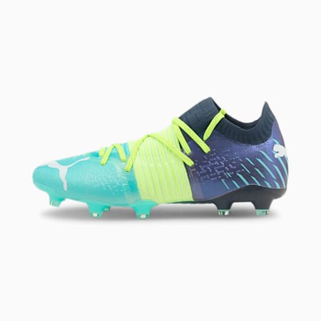Future Z 1.2 FG/AG Men's Football Boots, Green Glare-Elektro Aqua-Spellbound, small
